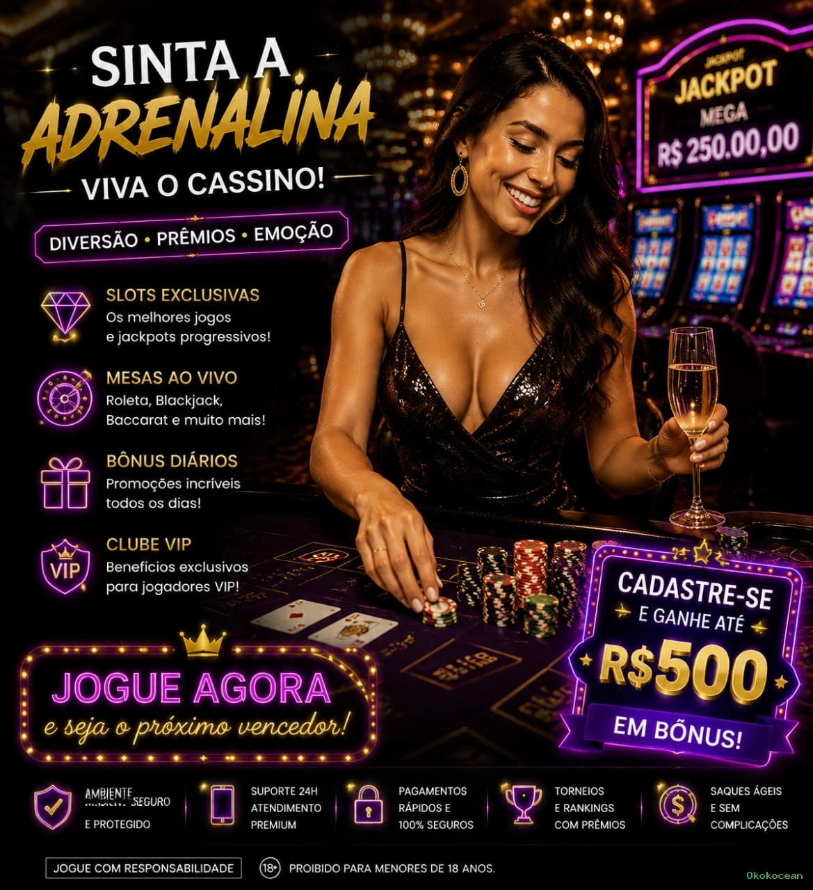 Cassino Okokocean - mesas ao vivo e jogos
